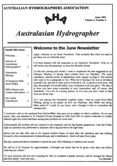 Australasian Hydrographer - 2001-06 Cover