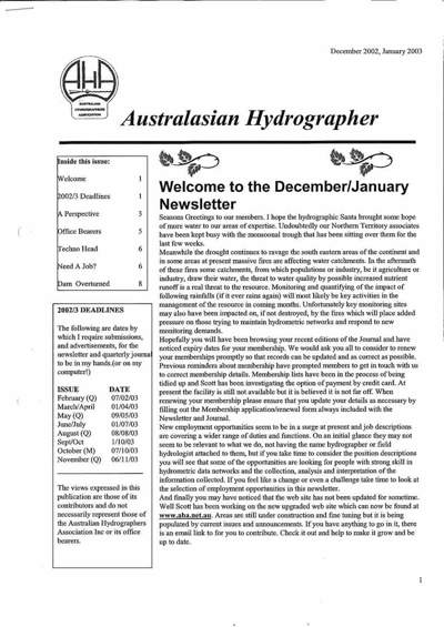 Australasian Hydrographer - 2002-12 Cover