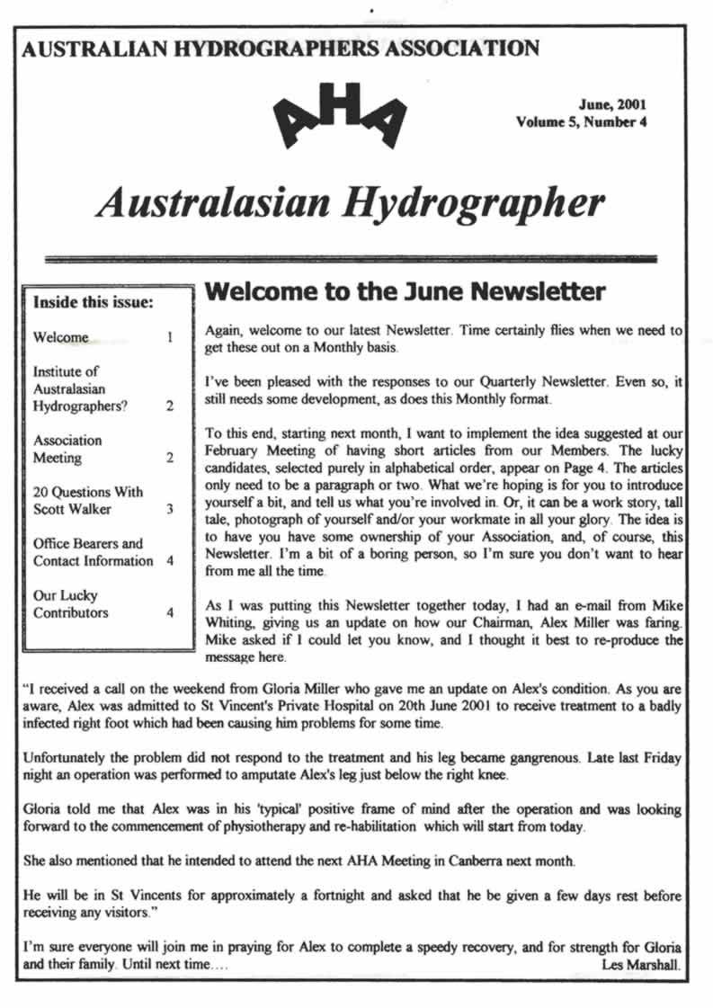 Australasian Hydrographer - 2001-06 Cover