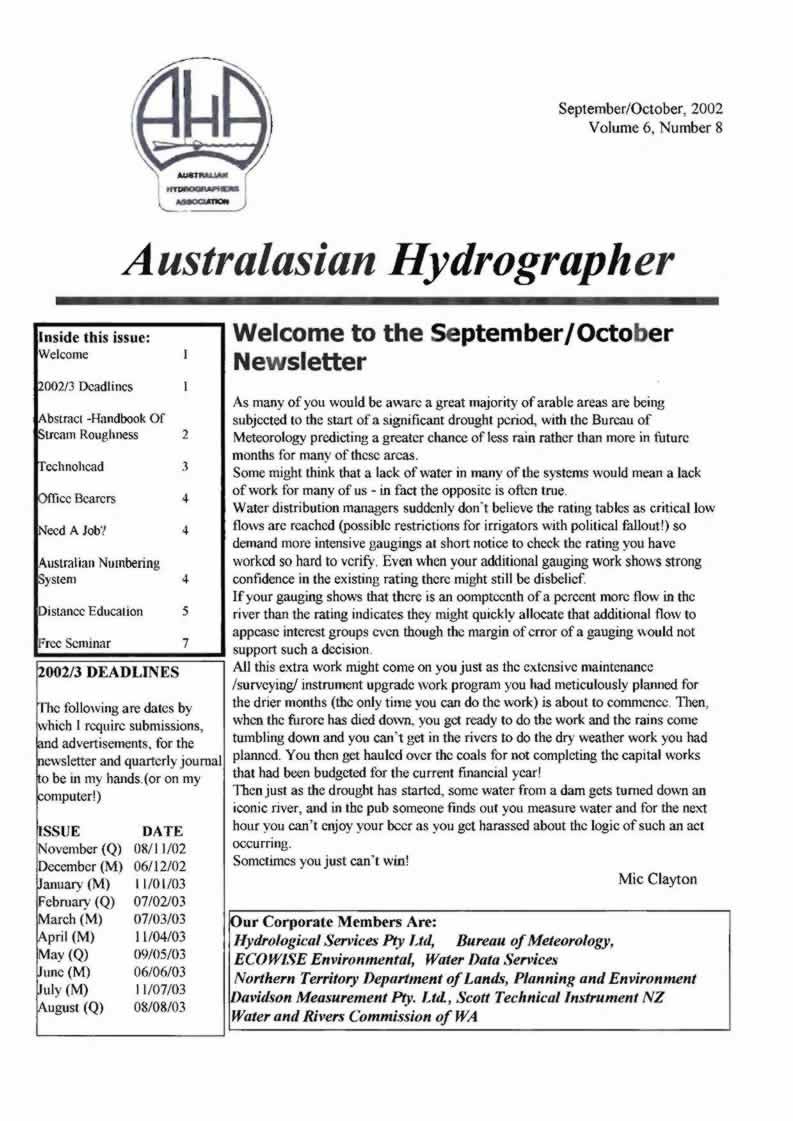 Australasian Hydrographer - 2002-09 Cover